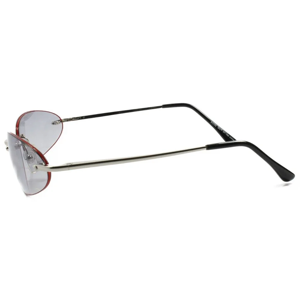 Vintage Retro Fashion Light Tint Lens Silver Red Mens Women Oval Sunglasses